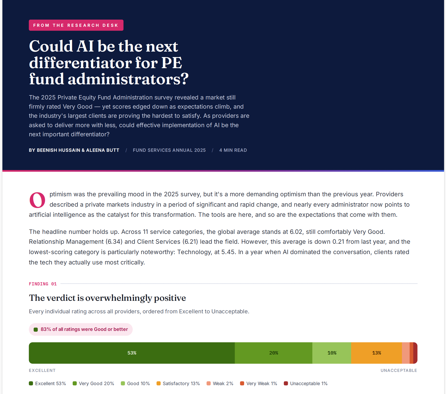From the research desk: Could AI be the next differentiator for PE fund administrators?